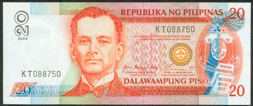 Philippines 20 Peso Banknote : 3 notes in sequence