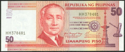 Philippines 50 Peso Banknote : 3 notes in sequence