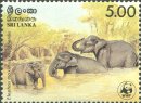 Sri Lanka Wild Elephants - Bathing - Ceylon & Sri Lanka - Mint Stamps