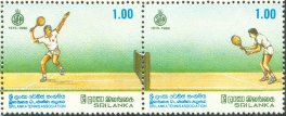 75th Anniv of Sri Lanka Tennis Association (Male Tennis Player) - 1 pair - Ceylon & Sri Lanka - Mint Stamps