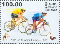 10th South Asian Games - Cycling - Sri Lanka Mint Stamps