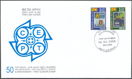 50th Anniversary - First Europa Stamp - Sri Lanka First Day Covers