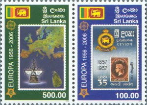 50th Anniversary - First Europa Stamp (set of 2) - Sri Lanka Mint Stamps