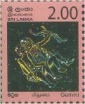 Constellations - Definitive stamps, Gemini - Mithuna - Sri Lanka Mint Stamps