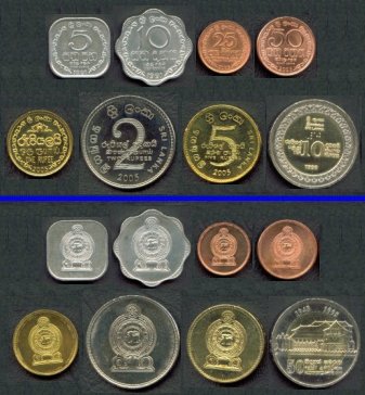 Set of 8 Sri Lanka circulation coins: 1991 to 2005 - Sri Lanka Coins