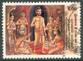Used Stamp-Vesak Festival. Dasa Paramita (Ten Virtues) - Man surrounded by women